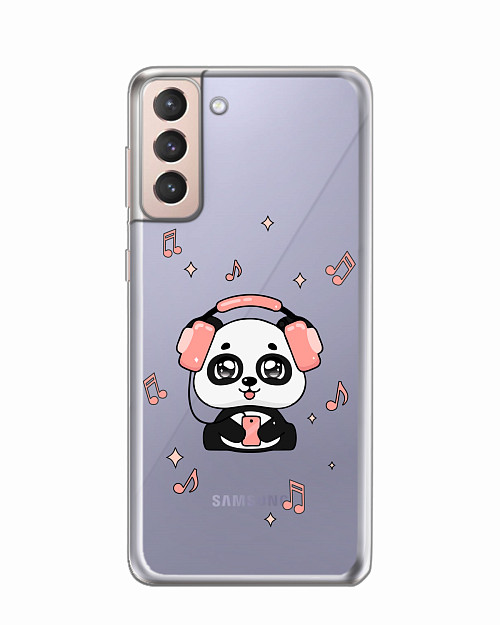 Силиконовый чехол для Samsung Galaxy S21 (5G) "Музыкальная панда"