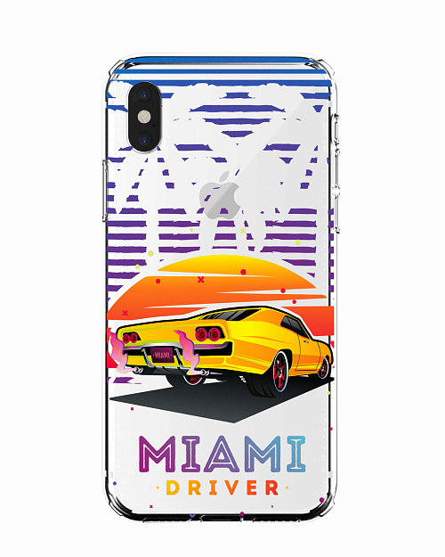 Силиконовый чехол для Apple iPhone Xs Max "Miami driver"