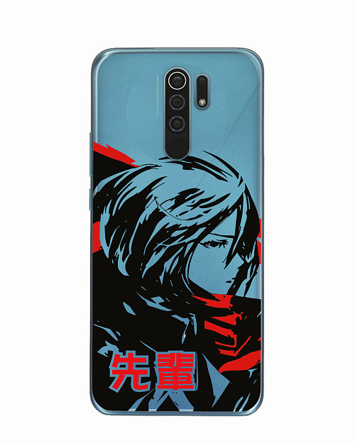 Силиконовый чехол для Xiaomi Redmi 9 "Атака титанов - Mikasa Ackerman"