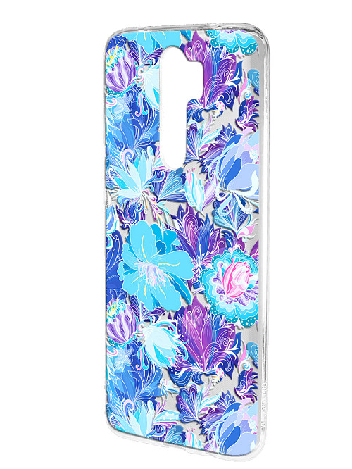 Силиконовый чехол для Xiaomi Redmi Note 8 Pro "Голубые цветы"