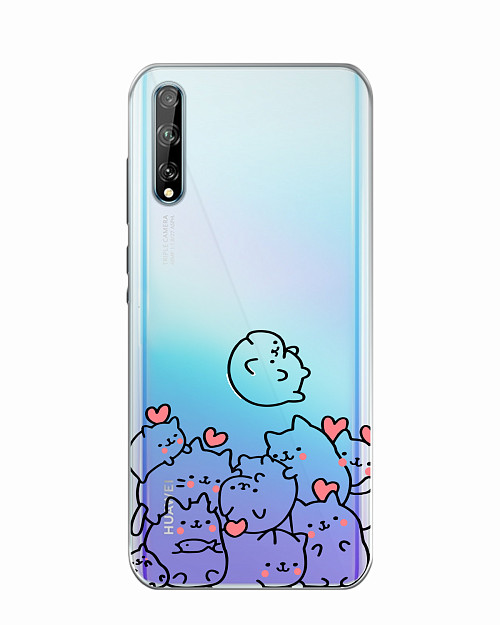 Силиконовый чехол для Huawei Y8p Котики