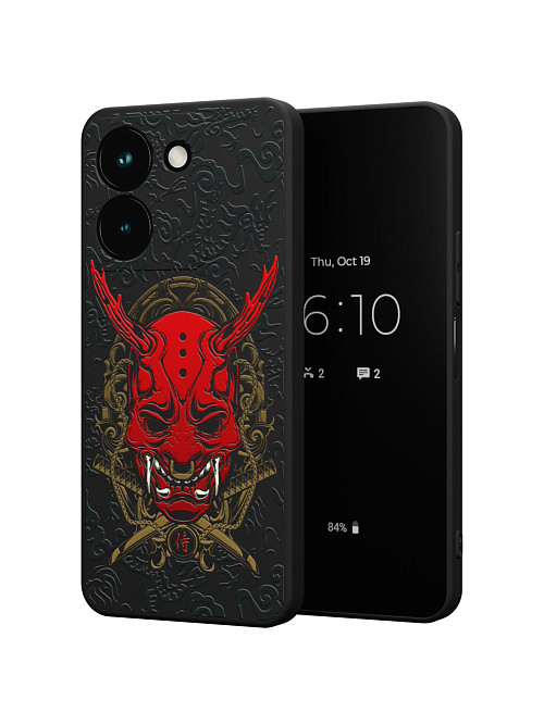 Силиконовый чехол для Vivo Y36 (4G) "Red Oni mask"