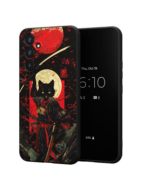 Силиконовый чехол для Samsung Galaxy A54 (5G) "Кот-самурай"