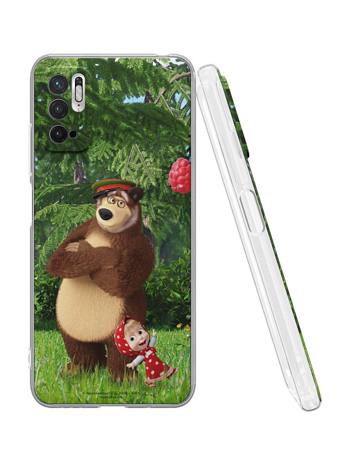 Силиконовый чехол для Xiaomi Redmi Note 10T "Маша и медведь: Давай жить дружно"