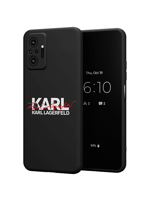 Силиконовый чехол для Xiaomi Redmi Note 10 Pro "NOVEL: Lagerfeld V.2"