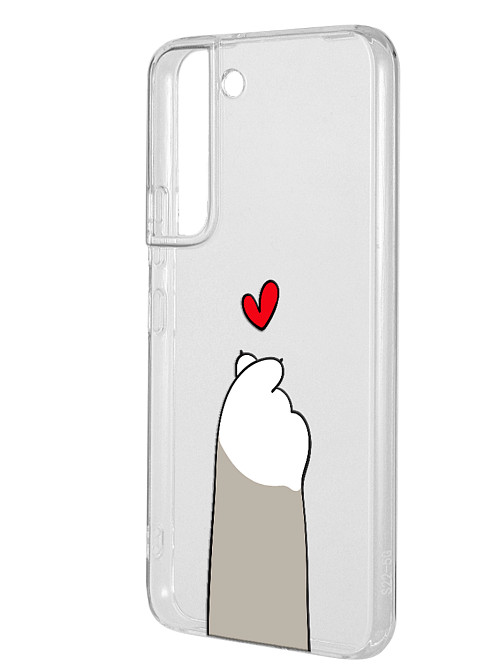 Силиконовый чехол для Samsung Galaxy S22 (5G) Лапка с сердцем