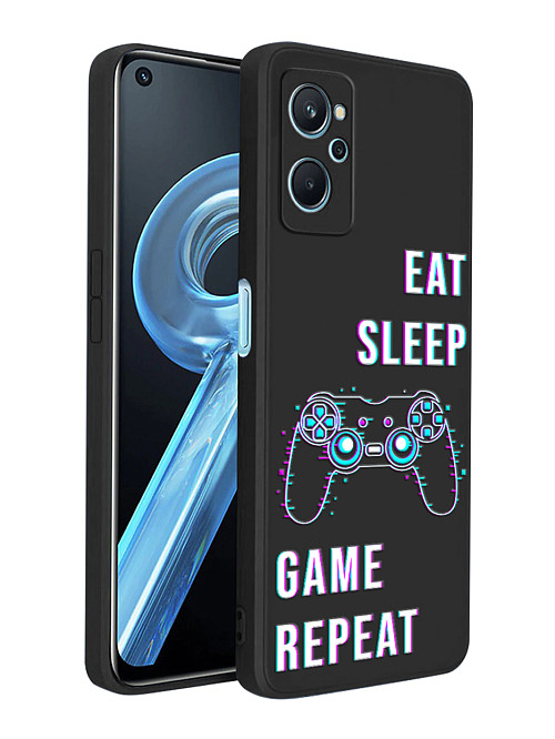 Силиконовый чехол для realme 9i Eat Sleep Game repeat