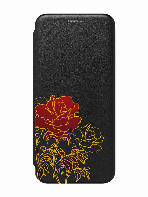 Чехол книжка для Samsung A54 (5G) "Красный цветок"