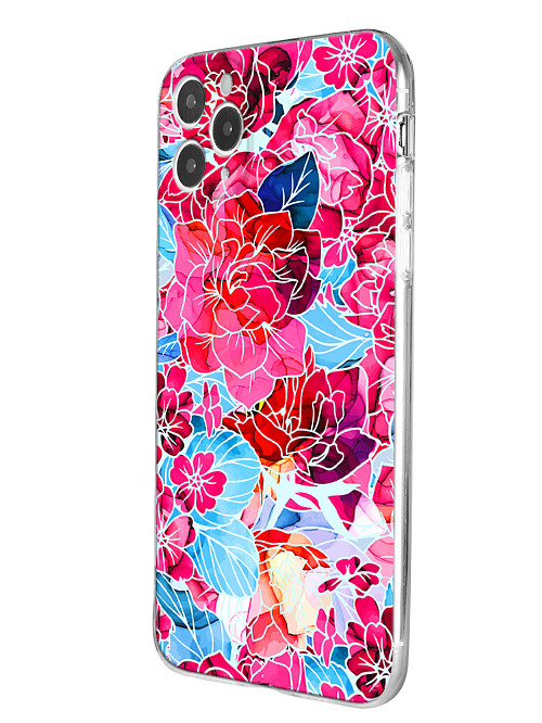 Силиконовый чехол для Apple iPhone 11 Pro Max Розовые цветы
