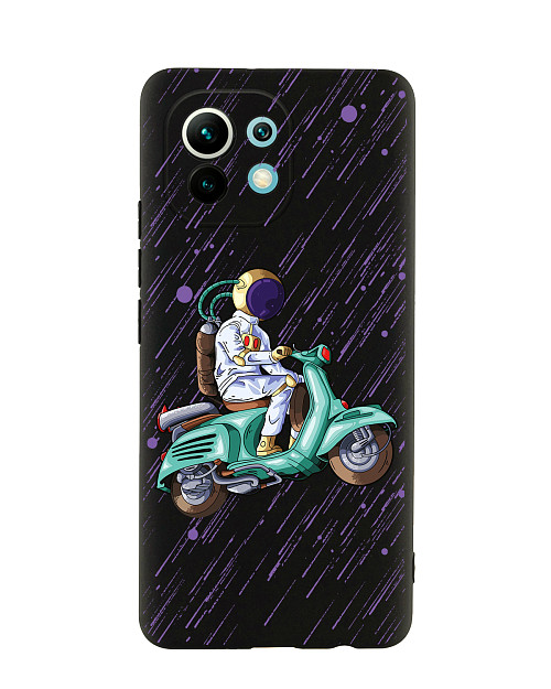 Силиконовый чехол для Xiaomi Mi 11 "Космонавт на скутере"