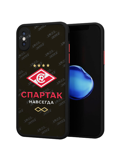 Противоударный чехол для Apple iPhone Xs "Люби "Спартак" всем сердцем"