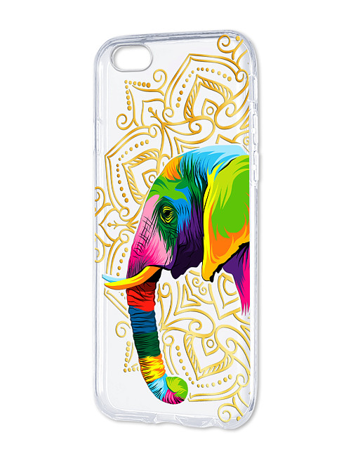 Силиконовый чехол для Apple iPhone 6 Dubai: Джайпурский слон прозрачный