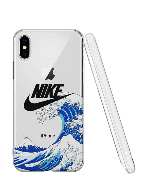 Силиконовый чехол для Apple iPhone XS "NOVEL: Nike и волна"