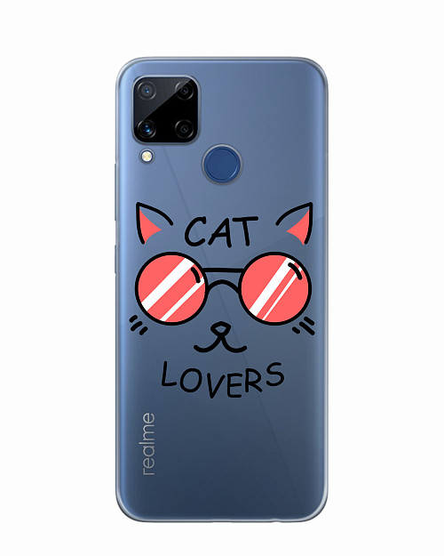 Силиконовый чехол для realme C15 "Cat lovers"