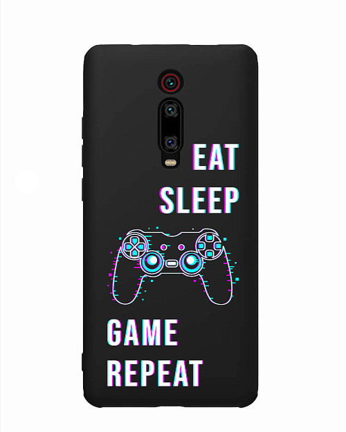 Силиконовый чехол для Xiaomi Mi 9T Eat Sleep Game repeat