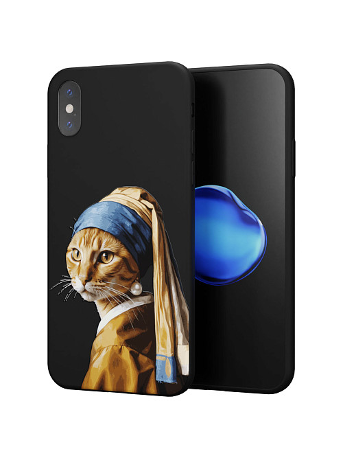 Силиконовый чехол для Apple iPhone Xs "Кошка с сережкой"