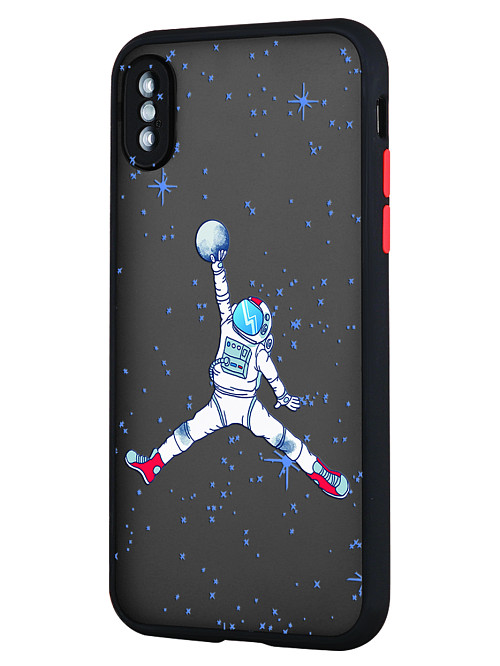 Противоударный чехол для Apple iPhone Xs "Космический баскетбол"