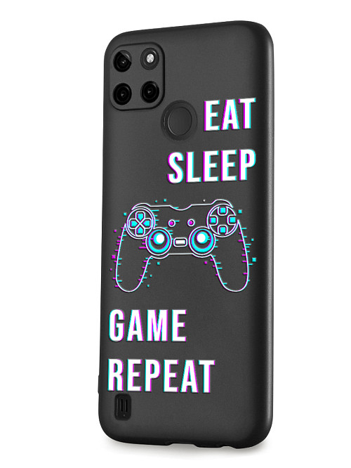 Силиконовый чехол для realme C21Y/C25Y Eat Sleep Game repeat