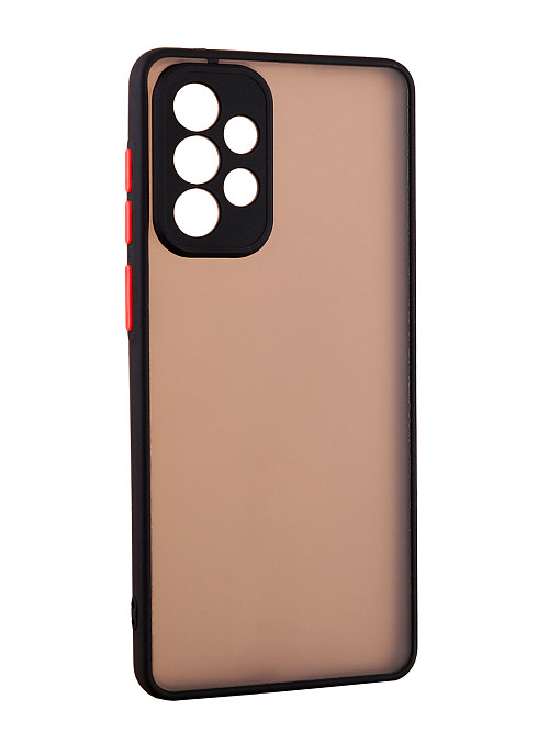 Противоударный чехол для Samsung Galaxy A73 (5G) черный / прозрачный / красный