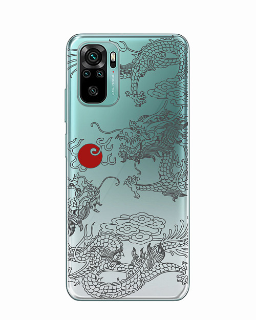 Силиконовый чехол для Xiaomi Redmi Note 10S "Японский дракон"