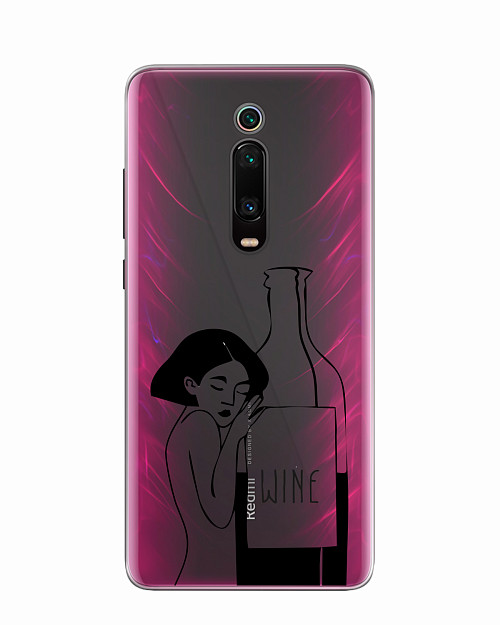 Силиконовый чехол для Xiaomi Redmi K20 Бутылка вина