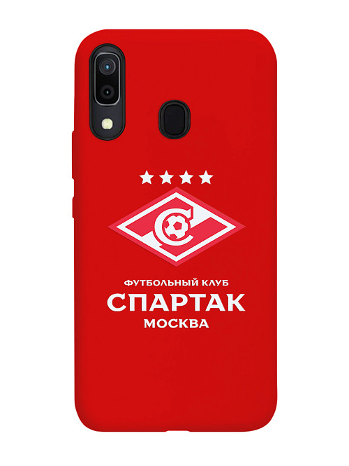 Силиконовый чехол для Samsung Galaxy A30 "Футбольная команда Спартак"