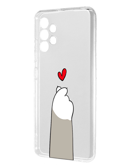 Силиконовый чехол для Samsung Galaxy A32 (4G) "Лапка с сердцем"