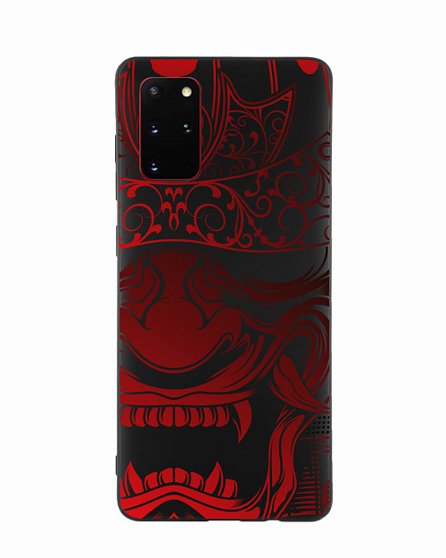 Силиконовый чехол для Samsung Galaxy S20 Plus Красная маска самурая