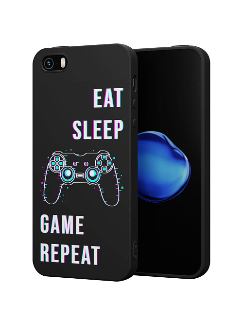 Силиконовый чехол для Apple iPhone 5 "Eat Sleep Game repeat"