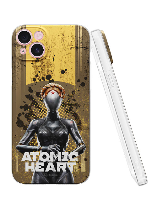 Силиконовый чехол для Apple iPhone 15 Plus "Atomic Heart: Левая близняшка"