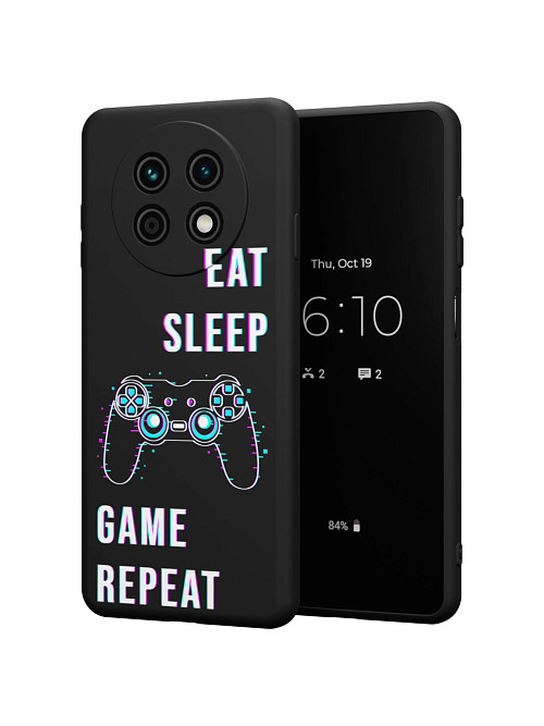 Силиконовый чехол для Huawei Enjoy 60X "Eat Sleep Game repeat"