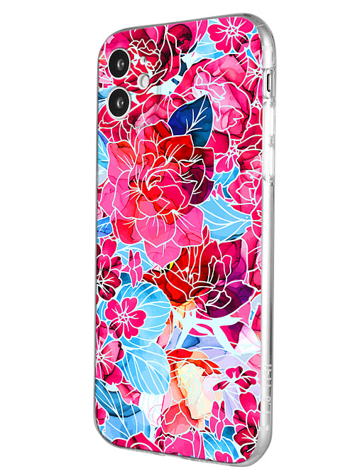 Силиконовый чехол для Apple iPhone 11 Розовые цветы