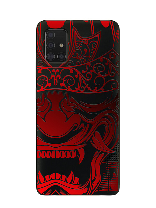 Силиконовый чехол для Samsung Galaxy A71 Красная маска самурая