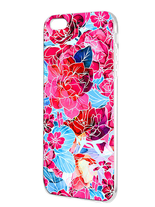 Силиконовый чехол для Apple iPhone 6S Plus Розовые цветы