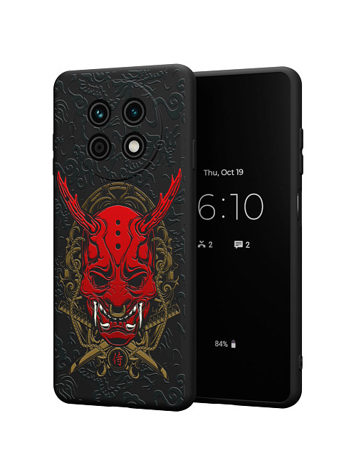 Силиконовый чехол для Huawei nova Y91 "Red Oni mask"