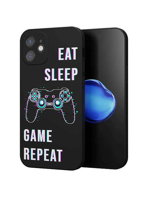 Силиконовый чехол для Apple iPhone 12 mini "Eat Sleep Game repeat"