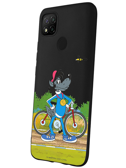 Силиконовый чехол для Xiaomi Redmi 9C "Ну, погоди: Волк и велосипед"