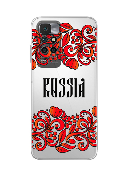 Силиконовый чехол для Xiaomi Redmi 10 Россия орнамент