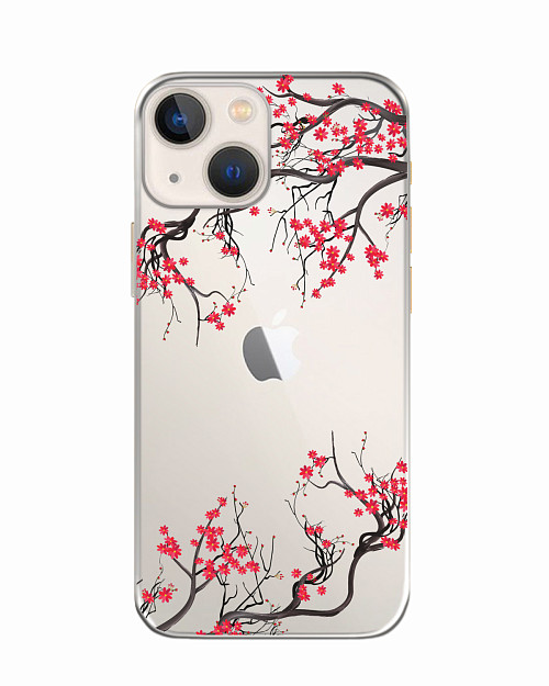 Силиконовый чехол для Apple iPhone 13 Цветы сакуры