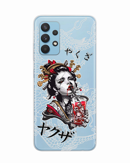 Силиконовый чехол для Samsung Galaxy A32 (4G) "Geisha Bloody"