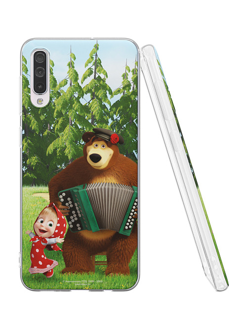 Силиконовый чехол для Samsung Galaxy A50 "Маша и медведь: Гармошка"