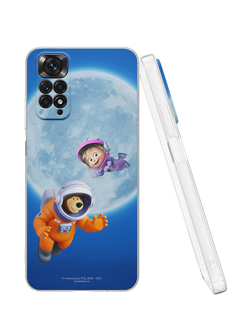 Силиконовый чехол для Xiaomi Redmi Note 11S (4G) "Маша и медведь: В космосе"
