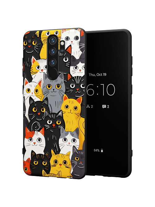 Силиконовый чехол для Xiaomi Redmi Note 8 Pro "Милые коты"