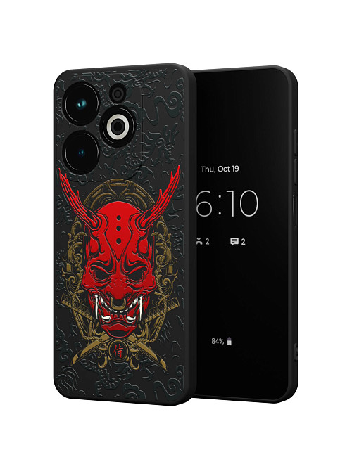 Силиконовый чехол для Infinix HOT 40i "Red Oni mask"