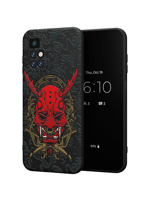 Силиконовый чехол для Xiaomi Redmi 10 "Red Oni mask"