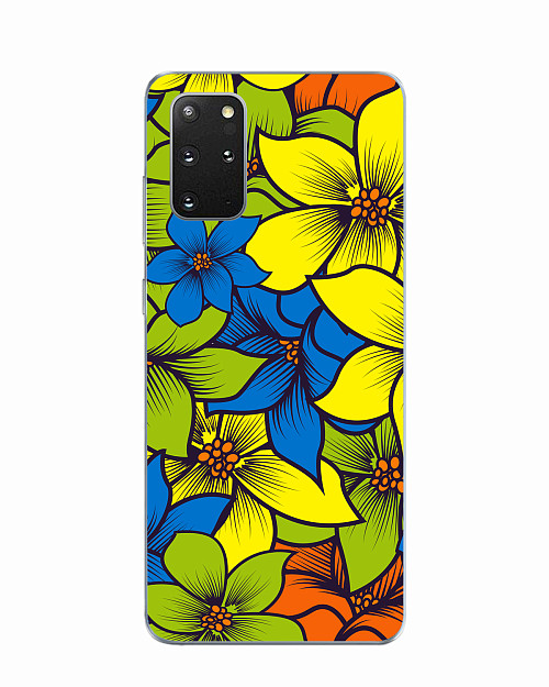 Силиконовый чехол для Samsung Galaxy S20 Plus Цветы ваниль