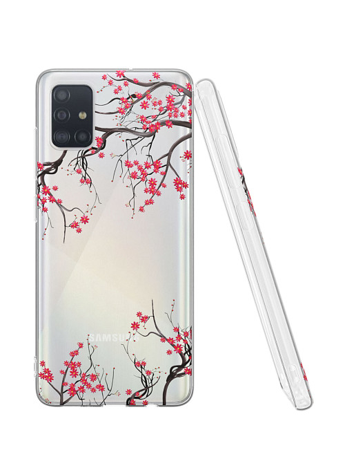 Силиконовый чехол для Samsung Galaxy A51 (4G) "Цветы сакуры"