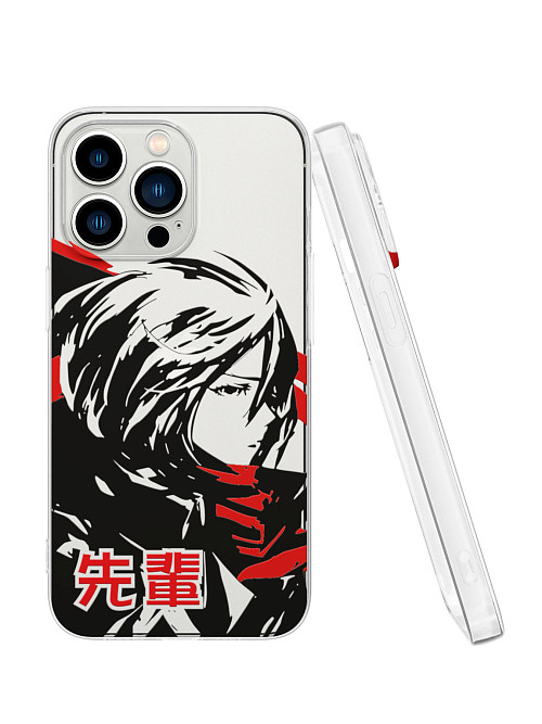 Силиконовый чехол для Apple iPhone 13 Pro "Атака титанов - Mikasa Ackerman"