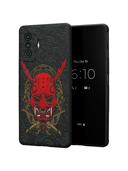 Силиконовый чехол для Poco F4 GT "Red Oni mask"