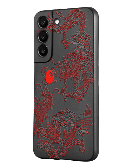 Силиконовый чехол для Samsung Galaxy S22 (5G) Красный японский дракон